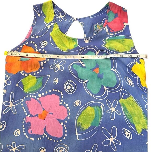 Vintage Jams World Tank Minidress — Floret Blue Print, Made in Hawaii, Rare Sz S - Picture 9 of 14